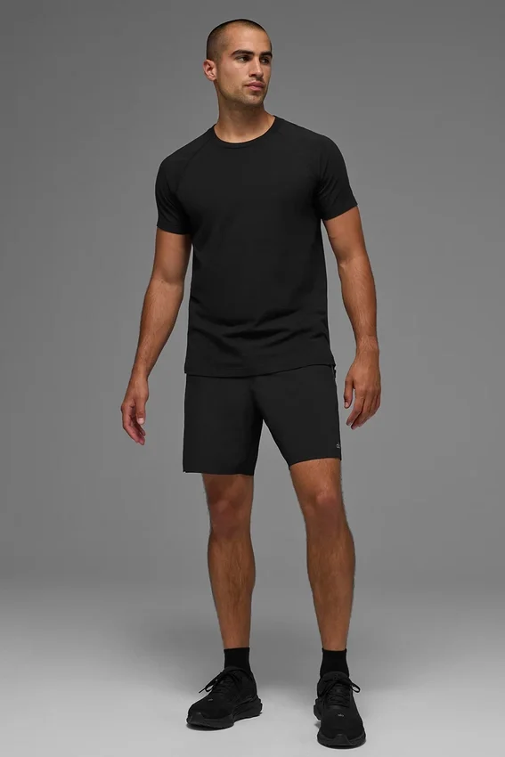 Alo Vapor Crewneck Kortärmat – Svart