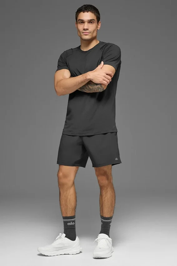 Alo Vapor Crewneck Short Sleeve – Anthracite