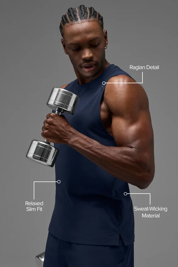 Alo Vapor Muscle Tank – Navy