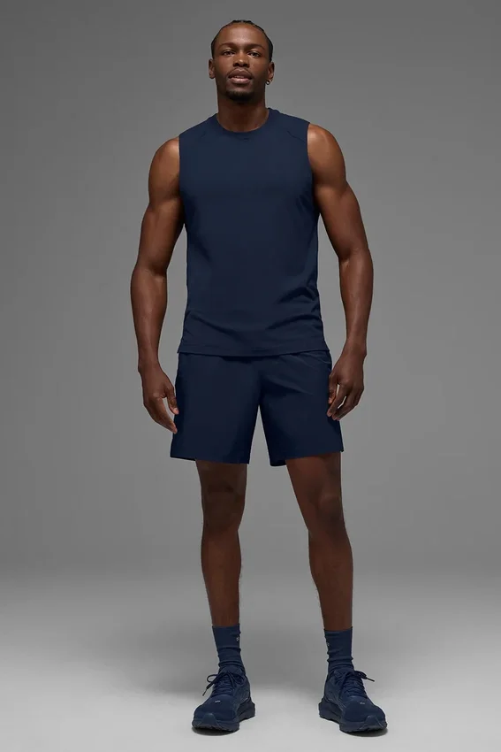 Alo Vapor Muscle Tank – Navy