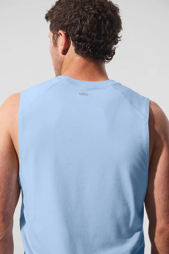 Alo Vapor Muscle Tank – Seashell Blue