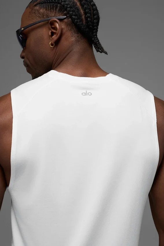 Alo Vapor Muscle Tank – White