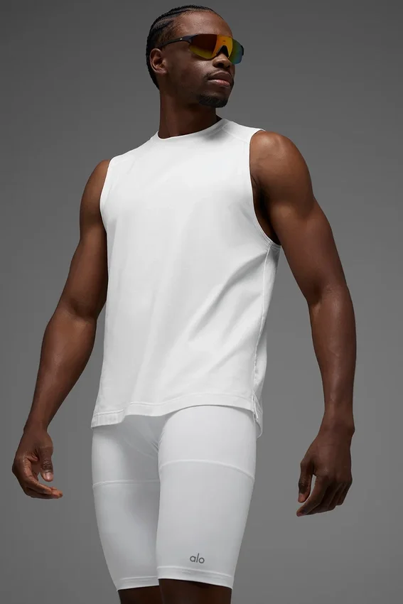 Alo Vapor Muscle Tank – White