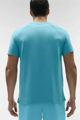 Alo Vapor T-shirt med rund hals och kortärmad design – Blue Breeze