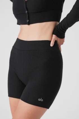 Alolux High-Waist Me Time-shorts – svarta
