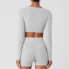 Alolux kort Me Time-kofta – Athletic Heather Grey