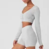 Alolux kort Me Time-kofta – Athletic Heather Grey