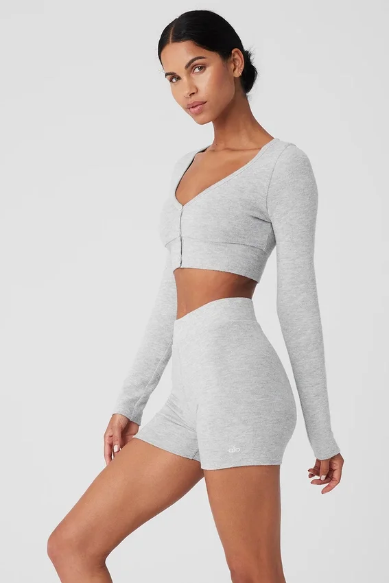 Alolux kort Me Time-kofta – Athletic Heather Grey