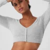 Alolux kort Me Time-kofta – Athletic Heather Grey