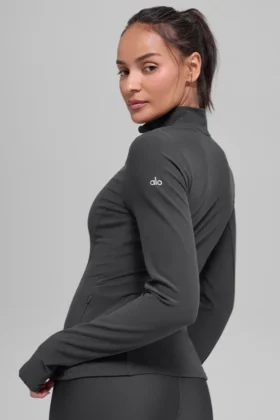 Alosoft 1/2 Zip Rapid-tröja – antracit