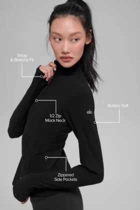 Alosoft 1/2 Zip Rapid Tröja – Svart