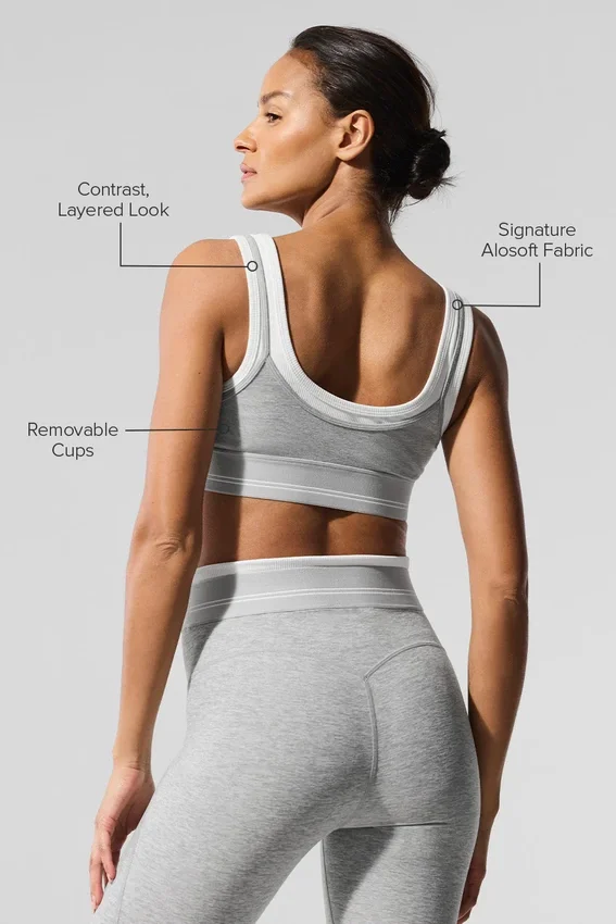 Alosoft Better Together-bh – Athletic Heather Grey/White