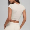 Alosoft Crop Finesse kortärmat – benvit