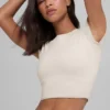 Alosoft Crop Finesse kortärmat – benvit