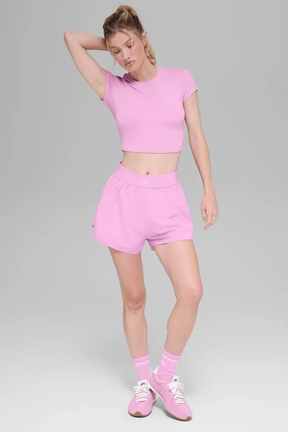 Alosoft Crop Finesse kortärmat – Candy Heart Pink