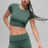 Alosoft Crop Finesse kortärmat – klövergrön
