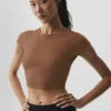 Alosoft Crop Finesse kortärmat – solkysstbrun