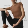 Alosoft Crop Finesse kortärmat – solkysstbrun