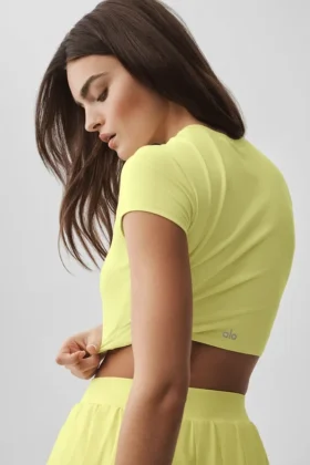 Alosoft Crop Finesse kortärmat – Sunshine