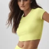 Alosoft Crop Finesse kortärmat – Sunshine