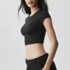 Alosoft Crop Finesse kortärmat – Svart