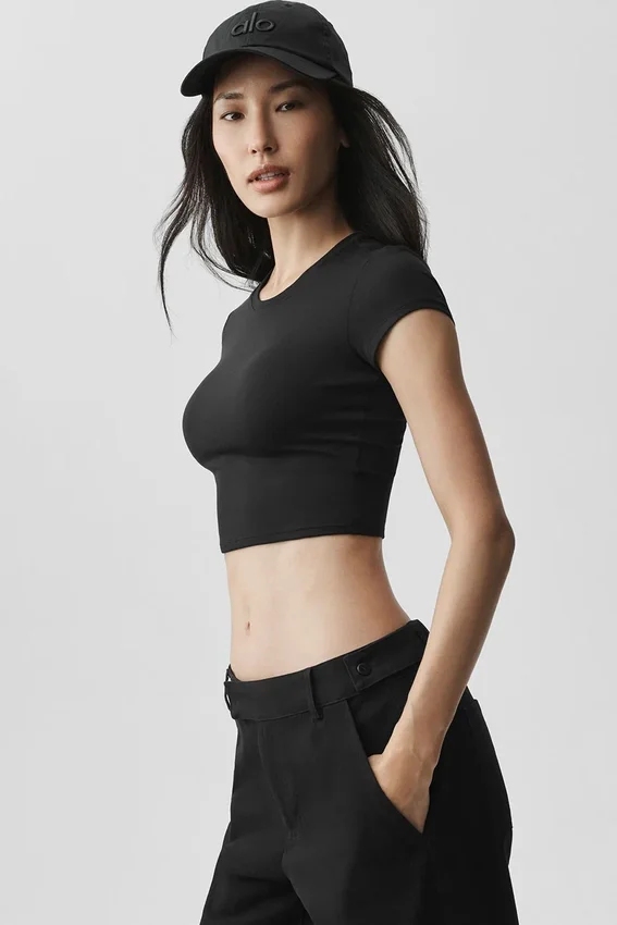 Alosoft Crop Finesse kortärmat – Svart