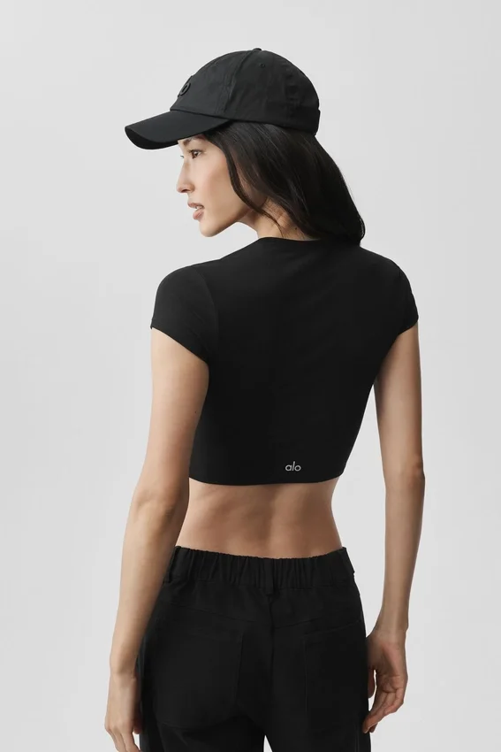 Alosoft Crop Finesse kortärmat – Svart
