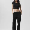 Alosoft Crop Finesse kortärmat – Svart