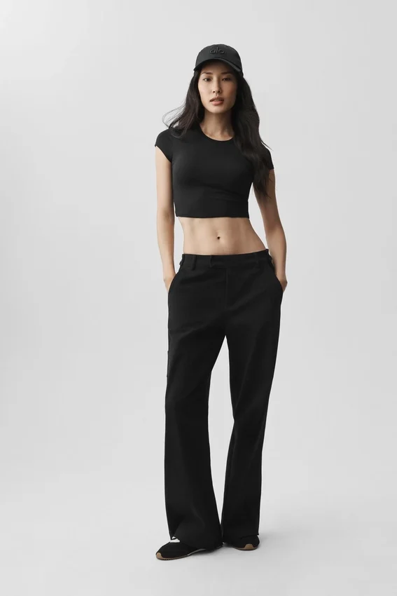 Alosoft Crop Finesse kortärmat – Svart