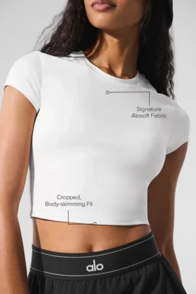 Alosoft Crop Finesse kortärmat – vit