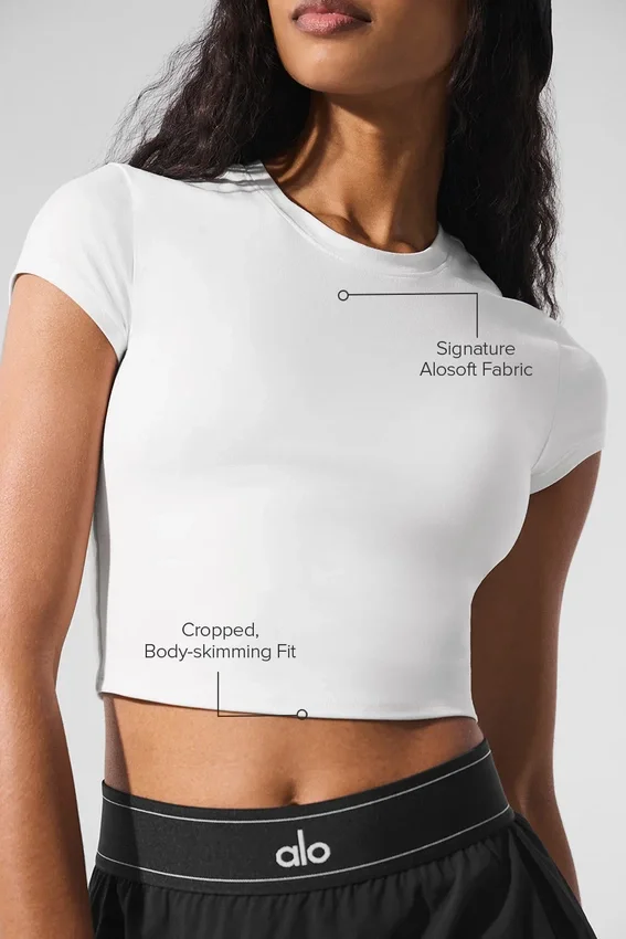 Alosoft Crop Finesse kortärmat – vit