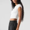 Alosoft Crop Finesse kortärmat – vit