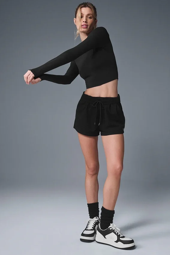 Alosoft Crop Finesse långärmad tröja – svart