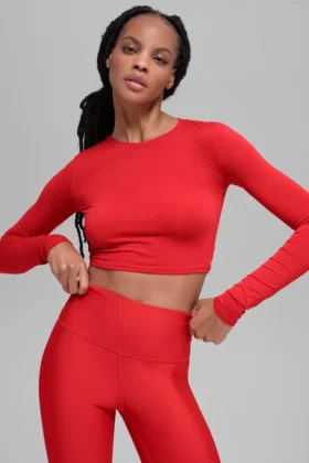 Alosoft Crop Finesse Långärmat – Bright Red