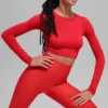 Alosoft Crop Finesse Långärmat – Bright Red