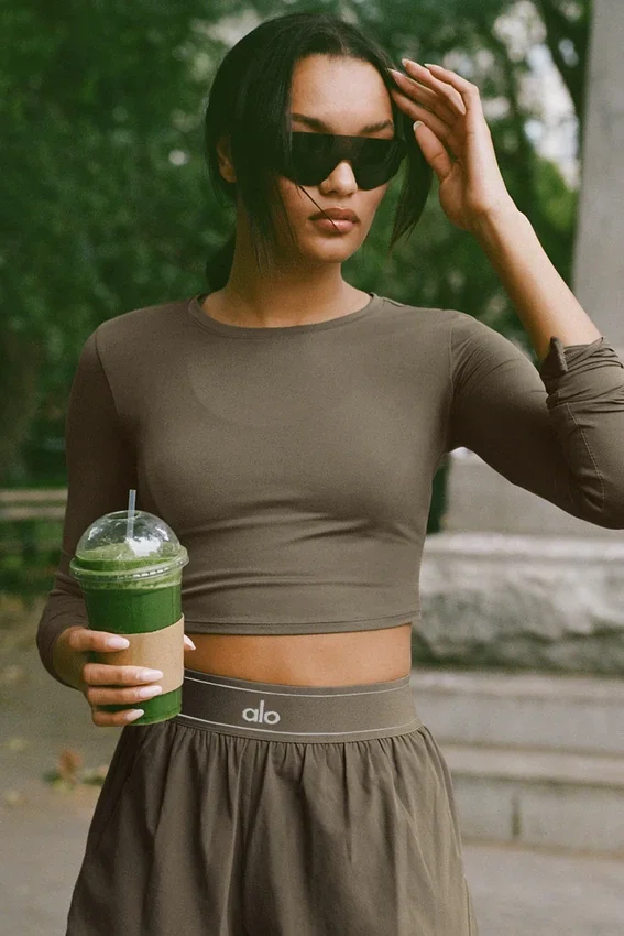 Alosoft Crop Finesse långärmat – Olive Tree