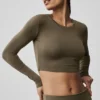 Alosoft Crop Finesse långärmat – Olive Tree
