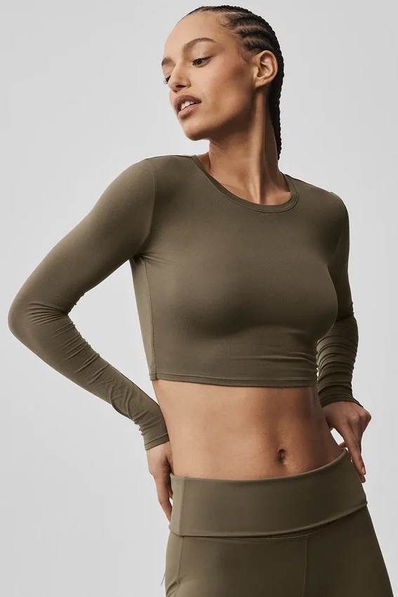 Alosoft Crop Finesse långärmat – Olive Tree