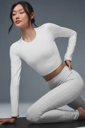 Alosoft Crop Finesse långärmat – vit