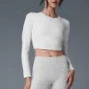 Alosoft Crop Finesse långärmat – vit
