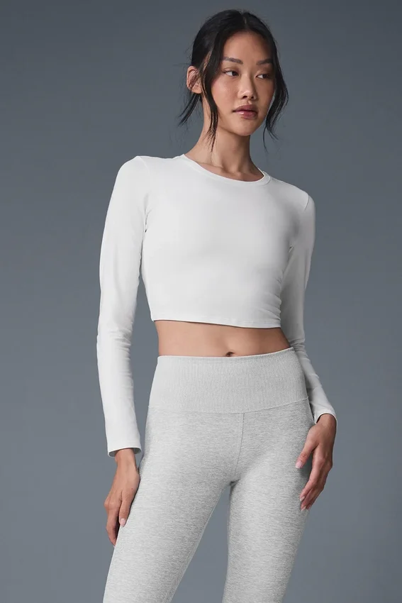 Alosoft Crop Finesse långärmat – vit