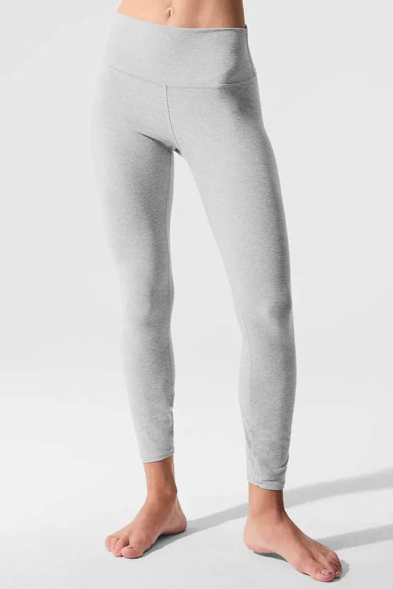 Alosoft High-Waist 7/8 Highlight-Leggings – Athletic Heather Grey