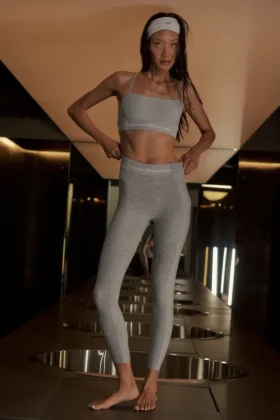 Alosoft High-Waist 7/8 Relay Legging – Athletic Heather Grey/White
