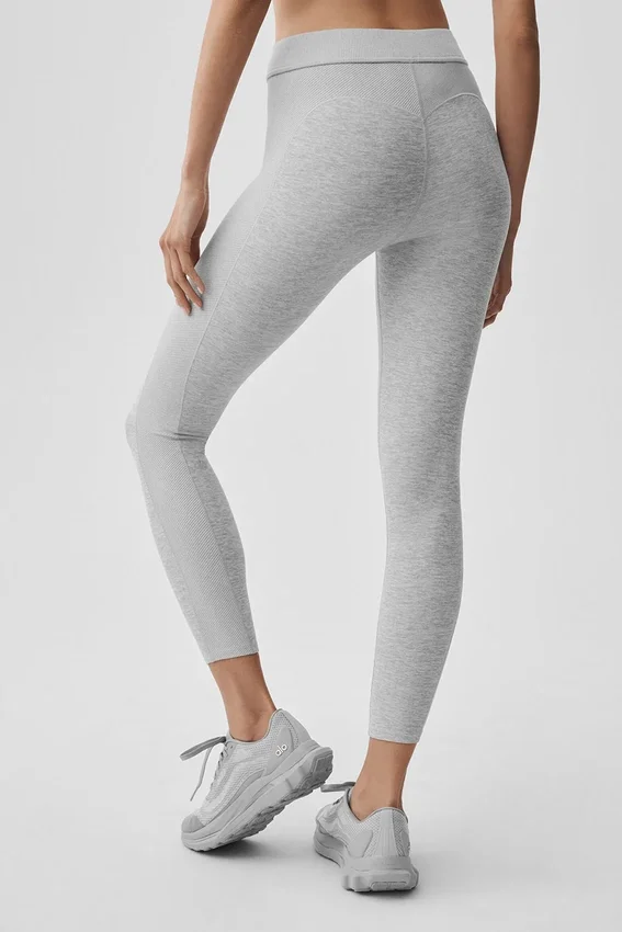 Alosoft High-Waist 7/8 Relay Legging – Athletic Heather Grey/White