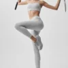 Alosoft High-Waist 7/8 Relay Legging – Athletic Heather Grey/White