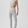 Alosoft High-Waist 7/8 Relay Legging – Athletic Heather Grey/White