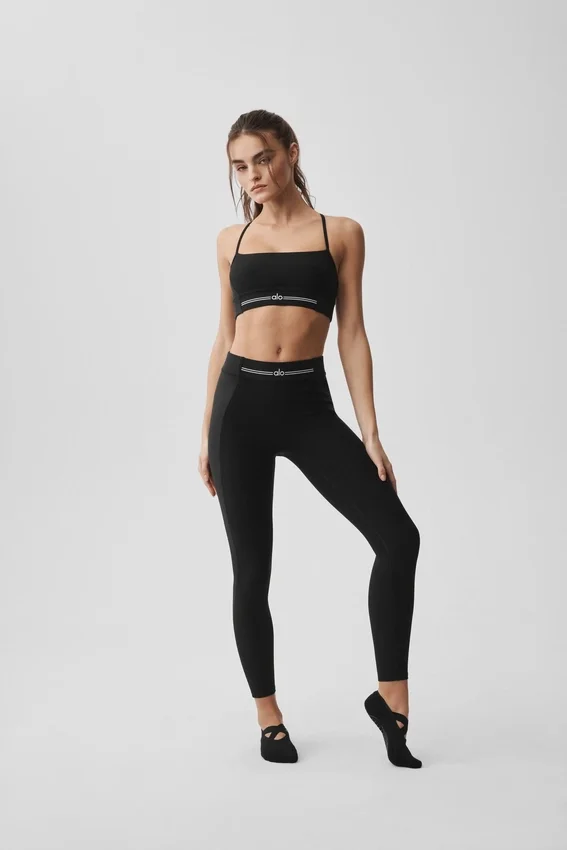 Alosoft High-Waist 7/8 Relay Leggings – svart/vit