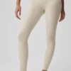 Alosoft High-Waist Heart Throb Leggings – Oatmeal Heather/White