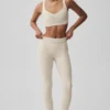 Alosoft High-Waist Heart Throb Leggings – Oatmeal Heather/White