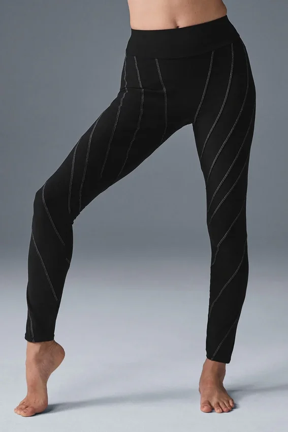 Alosoft High-Waist Sunray Legging – Svart/Vit